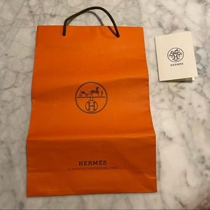 Hermes shopping bag and reciept holder